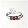 Image 1 : SILVER GARNET RING SIZE 8