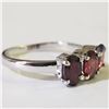 Image 2 : SILVER GARNET RING SIZE 6.5