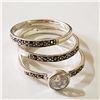 Image 2 : SILVER SET OF 3 STACKING MARCASITE CZ RING SIZE 8