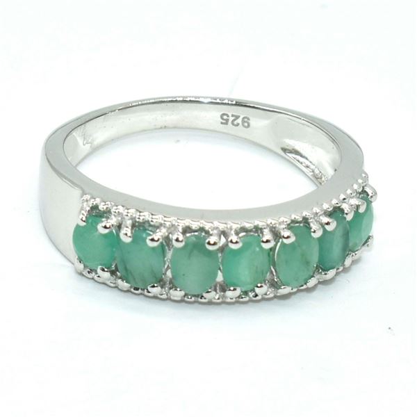 SILVER EMERALD(1.35CT) RING SIZE 7