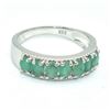 Image 1 : SILVER EMERALD(1.35CT) RING SIZE 7