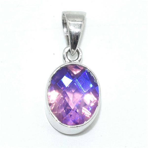 SILVER BLUE MYSTIC QUARTZ(3.6CT) PENDANT
