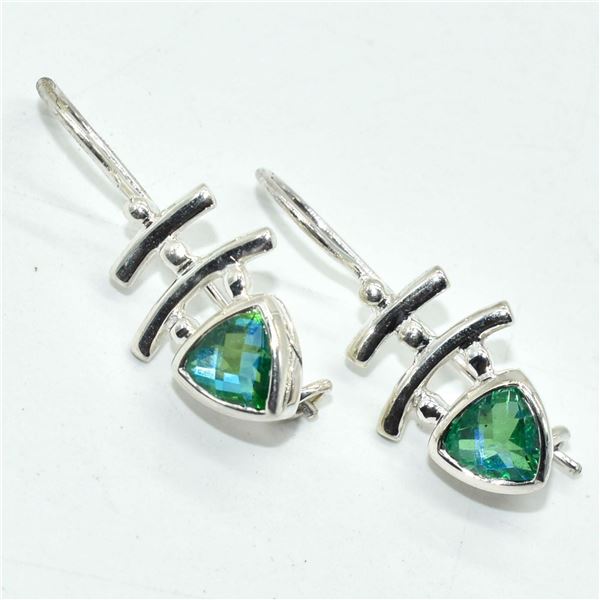 SILVER GREEN MYSTIC(1.85CT) EARRINGS