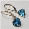 Image 1 : 10K  BLUE TOPAZ(4CT) EARRINGS