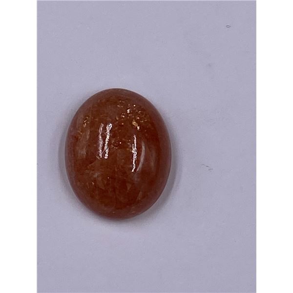 NATURAL SUNSTONE 12.64CT, 18.15 X 14.48 X 6.77MM, OVAL CABOCHON, KANGAYAM, INDIA, UNTREATED