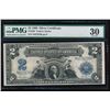 1899 $2 Mini Porthole Silver Certificate PMG 30