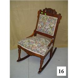 Floral Tapestry Victorian Rocker