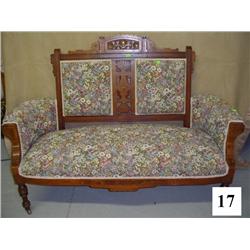 Floral Tapestry Victorian Settee