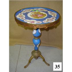 Victorian Porcelain And Brass Stand