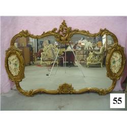 Ornate Mirror w/Side Sculptures