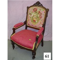 Padded Arm Victorian Love Scene Upholstery Chair