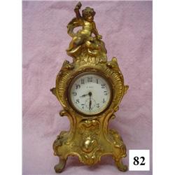 Antique 11 Inch Tall J.B. Figural Mantle Clock