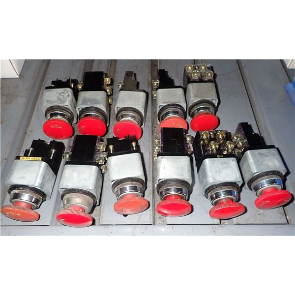 Lot of Fuji Electric Mushroom Reset Red Push Button #RCa470 Contact
