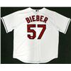 Image 1 : Cleveland Indians Shane Bieber Autographed White Majestic Jersey "2020 AL Cy Young" (Beckett)