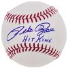 Image 1 : Pete Rose Autographed Official MLB Baseball Cincinnati Reds "Hit King" Over Nats Logo (Fiterman)