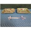 Image 2 : Qty 2 Square Asian 8" Dishes, 2 Celadon Chopstick Holders w/ Matching Chopsticks