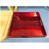 Image 8 : Qty 2 Folding Bed Trays, Cutting Board, Red Lacquer Tray