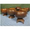 Image 2 : Qty 7 Vintage 1920's 'Poi Service' Coconut Cups w/ Inverted Base Approx. 5" Dia, 5"H