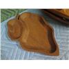 Image 2 : Qty 4 Wooden Leaf Bowls (1 Koa),Misc. Wooden Plates & 3 Serving Utensils