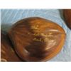 Image 8 : Qty 4 Wooden Leaf Bowls, Misc Sizes, Rectangle Tray & Oval Dish