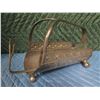 Image 2 : Brass Rack (Italy), Glass Flask & Tall Wooden Box w/ Hawaiian Crest 14"H