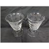 Image 2 : Qty 2 Etched Glass Footed Goblets w/ Floral Design 5" Diameter x 7"H
