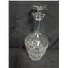 Image 2 : Etched Glass Floral Design Decanter w/ Stopper 11"H