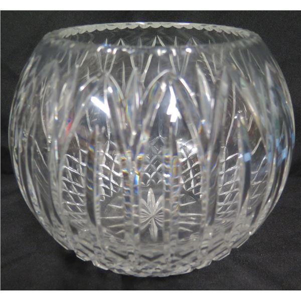 Round Cut Glass Bowl Vase 8" Diameter x 7"H