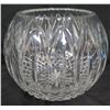 Image 1 : Round Cut Glass Bowl Vase 8" Diameter x 7"H