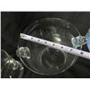 Image 8 : Qty 2 Glass Buckets w/ Handles: 1 Handmade in Poland 6"H & Etched Design 8"H