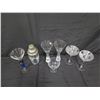 Image 2 : Metal & Glass Bar Shaker, 2 Etched Martini Glasses, Blue Stemmed Glass, Chroma Collection