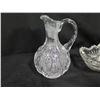 Image 8 : Multiple Cut Glass Vessels: Dishes, Juicer, Pitcher, Napkin Holders, Candle Holders, etc