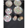 Image 8 : Multiple Vintage Chinese Famille Rose Plates, Cups, Bowls, Salt & Pepper Shakers, etc