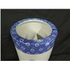 Image 6 : Asian Cobalt Vase or Umbrella Stand w/ Floral Design 8' Diameter x 17.5"H