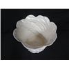 Image 2 : White Glazed Ceramic Planter w/ Scalloped Edging, Leaf Motif 14" Dia, 12"H
