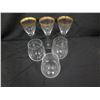 Image 2 : Qty 6 Wine Goblets: 3 Stemmed w/ Gold Trim & 3 Tumblers w/ Maker's Mark