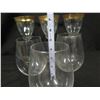 Image 8 : Qty 6 Wine Goblets: 3 Stemmed w/ Gold Trim & 3 Tumblers w/ Maker's Mark