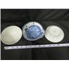 Image 28 : Qty 16 White & Cobalt Blue Rice Bowls w/ Maker's Mark, Fish Plate, etc