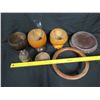 Image 8 : Qty 3 Coconut Cups w/ Inverted Base, 2 Stands, Footed Container w/ Lid, etc