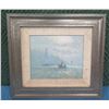 Image 1 : Framed Sailing Ocean Scene, Oil Painting on Canvas, Signed Lui Ming 20"x18"