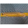 Image 8 : Double Strand Pearl Necklace w/ 14K Gold Leaf Clasp Signed Ming 18"L