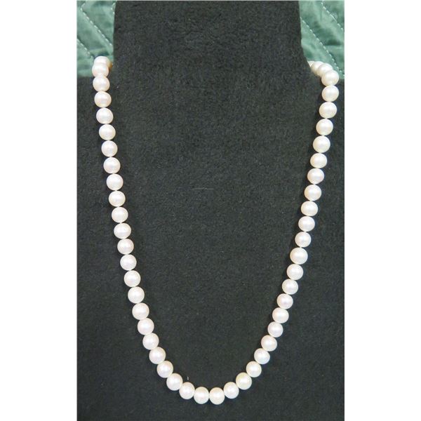 Pearl Necklace w/  925 Sterling Silver Clasp 28"L