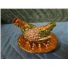 Image 2 : Qty 2 Lacquered Trinket Box Figurine: Chicken Beaded & Cockatiel (hinged, opens)