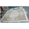 Image 1 : Hawaiian Traditional Quilt White w/ Tan Floral Design & 3 Pillowcases 106"x93"