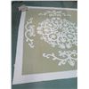 Image 2 : Hawaiian Traditional Quilt White w/ Tan Floral Design & 3 Pillowcases 106"x93"