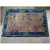 Image 1 : Blue & Tan Asian Floral Area Rug 57"L x 38"W