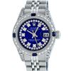 Image 1 : Rolex Ladies Stainless Steel Diamond Lugs Royal Blue String VVS Diamond Datejust