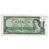 Image 1 : 1954 Modified Portrait $1 note. Beatttie-Rasminsky signatures. Replacement Note. *H/Y Prefix. BC-37b