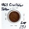 Image 2 : 1863 AMERICAN COPPER CIVIL WAR TOKEN