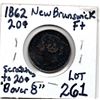 Image 2 : 1862 20 CENTS NEWBRUNSWICK 8 OVER 8 ERROR SCRATCHED DENOMINATION